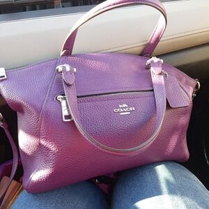 Coach Rich Purple Leather Satchel